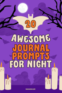 Night journal prompts, purple is background