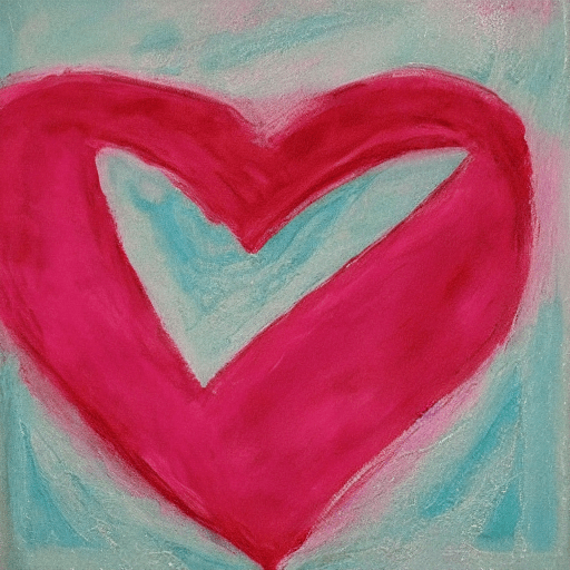 red heart on colorful green background